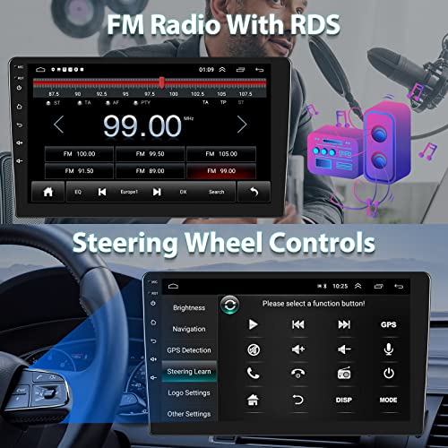Hodozzy 10,1" Bilradio med Trådlös Carplay & GPS Navigering