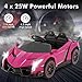OLAKIDS 2 Seater Kids Ride On Car, 12V 4WD Licensed Lamborghini Veneno Electric Vehicle with Remote Control, Toddlers Battery Powered Toy Gift with 2 Speeds, Rocking Mode, Music, USB, MP3 (Pink)
