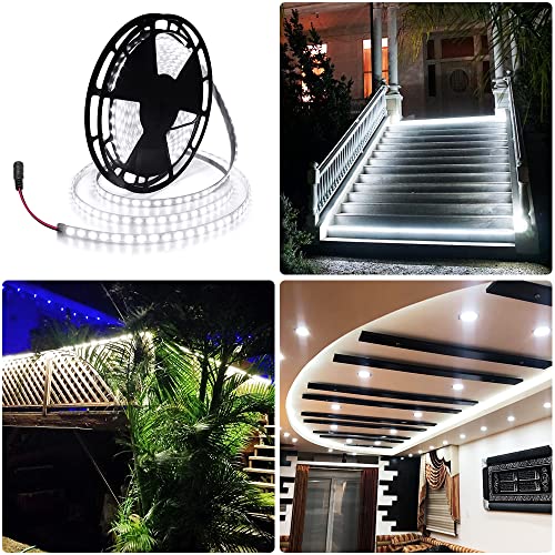 Tira de LED impermeable ALITOVE 10m blanca 6000K 24V DC 600 LEDs miniatura 7