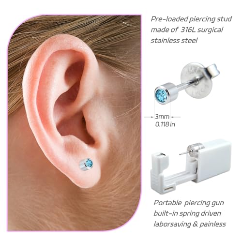 Beilaisun BEP2G-205 2 Pack Disposable Ear Piercer Safe Piercing Ear At Home Self Use Ear Piercing Gun Kit thumb #3