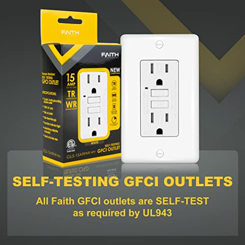 Faith 15A Outdoor GFCI Outlets, Weather And Tamper