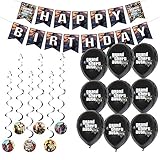 Game birthday theme cake party happy birthday banner game party decoration set 1 set pull flag +...