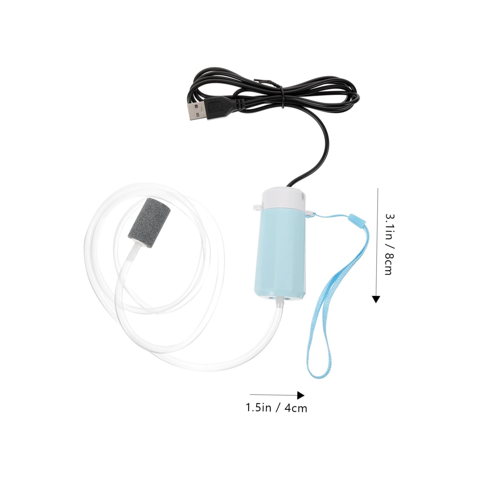 Kisangel USB-Sauerstoffpumpe USB Sauerstoffpumpe Tragbare Sauerstoffpumpe Kompakte Sauerstoffpumpe USB Luftpumpe Aquarium Wasserflasche Tank Aquariumbelüfter USB-Belüfter Abs Sky-Blue