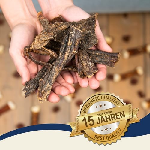 Lyra Pet® 1 kg Rinderdörrfleisch | Naturbelassener Kausnack zahnreinigend | Proteinhaltiges Leckerli für Hunde | Getrockneter Kauartikel ohne Zusatzstoffe | Langer Kaugenuss | Reich an Nährstoffen