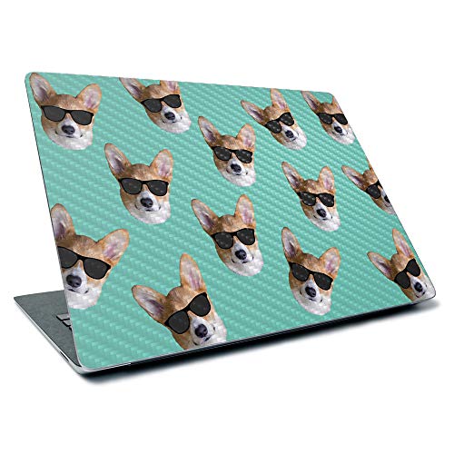 Image of MightySkins Carbon Fiber Skin for Microsoft Surface Laptop 3 13.5 inch (2019) - Cool Corgi | Textured Carbon Fiber Finish | Easy to Apply, Remove, and Change Styles | Made in The USA