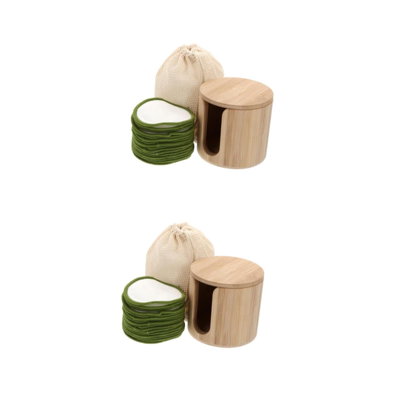 PACKOVE 2 Set Di Prodotti Struccanti Spugnette Per Il Trucco Dischetti Struccanti Riutilizzabili Per La Pulizia Del Viso Panni Struccanti Per La Rimozione Facile Della Fibra Di Bambù