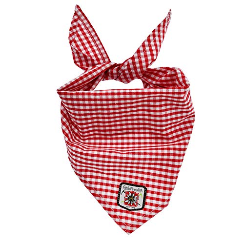 Alpenglück Baby-Tuch aus Baumwolle I Schönes Jungen-Tuch in Rot-Weiß I Dreieckiges Lätzchen, kariert I Dreieckstuch aus Webware I Wunderschöne & flauschige Kinderaccessoires