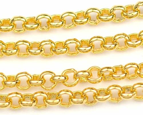 Chainologie 18 Karat Gold Plated Chain #10: 2.0mm Small Rollo Chain (per Yard/per 3 feet)