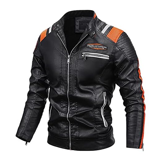 SevenDwarf casacos e jaquetas Masculina masculina gola pu jaqueta de moto jaqueta de lã com zíper quente