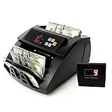 H-A16 Bill Counter Money Counter Machine – Batch Mode, Banknote Counter with LCD Display, UV/MG/IR Detection, Value Count/Add+Single Value Mode, 1100 Pcs/Mins, USD Only
