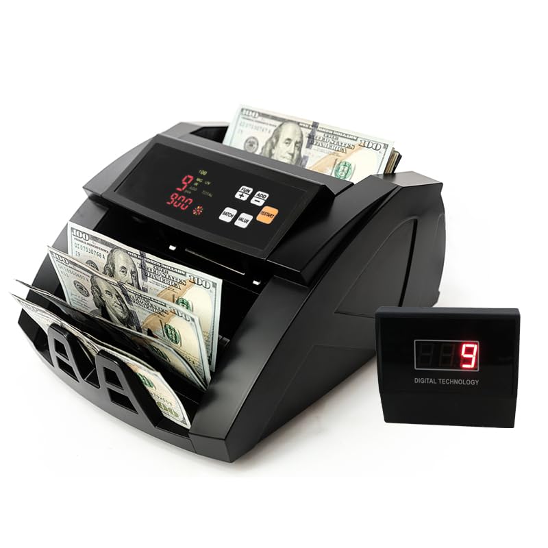 H-A16 Bill Counter Money Counter Machine – Batch Mode, Banknote Counter with LCD Display, UV/MG/IR...