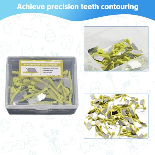 Ceonam 50 Pack Dental Sectional Matrix Wedges - Teeth Restoration Contouring Wedges And Metal Matrices For Molar And Premolar Procedures, Orthodontic Tools Kit thumb #5