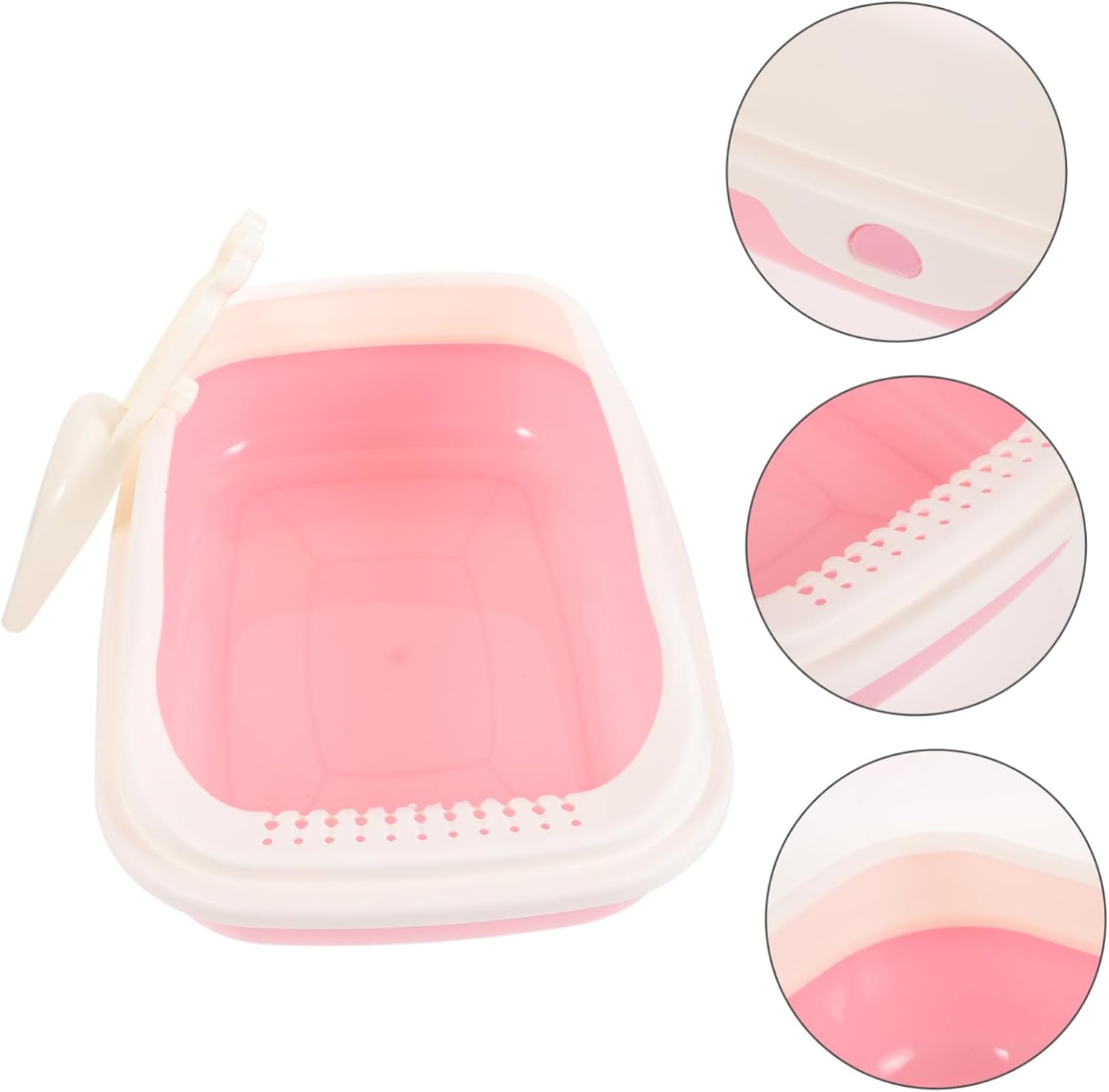 Cute Cat Litter Box with Lid Large Capacity Cat Toilet for Indoor Open Pet Litter Box with High Sides