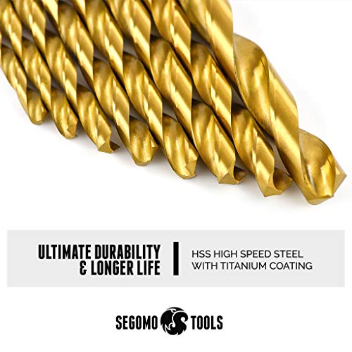 Segomo Tools 230 Piece 135 Degree High Speed HSS Titanium Coated Twist/Spiral Drill Bit Set - DB230