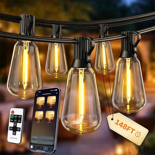 Ecoeve Outdoor String Lights, 148FT...