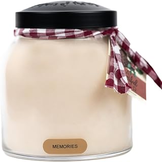 A Cheerful Giver — Memories - 34oz Papa Scented Candle Jar with Lid - Keepers of the Light - 155 Hours of Burn Time, Gift Candle, White