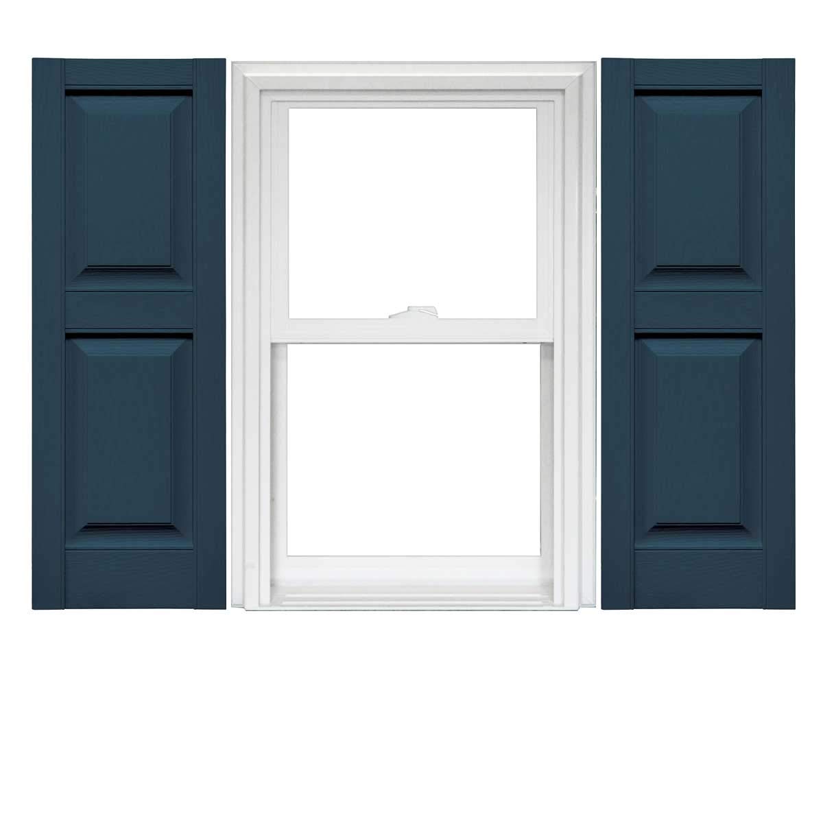 Mid America Raised Panel Vinyl Shutters (1 Pair) - 12 x 67 036 Classic Blue