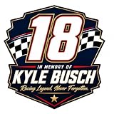 RockPaperStikrz Kyle Busch 18 Memorial Vinyl Sticker, 5x5 Inch, Multicolor, Glossy Finish, Racing Tribute Decal for Cars, Trucks, Laptops