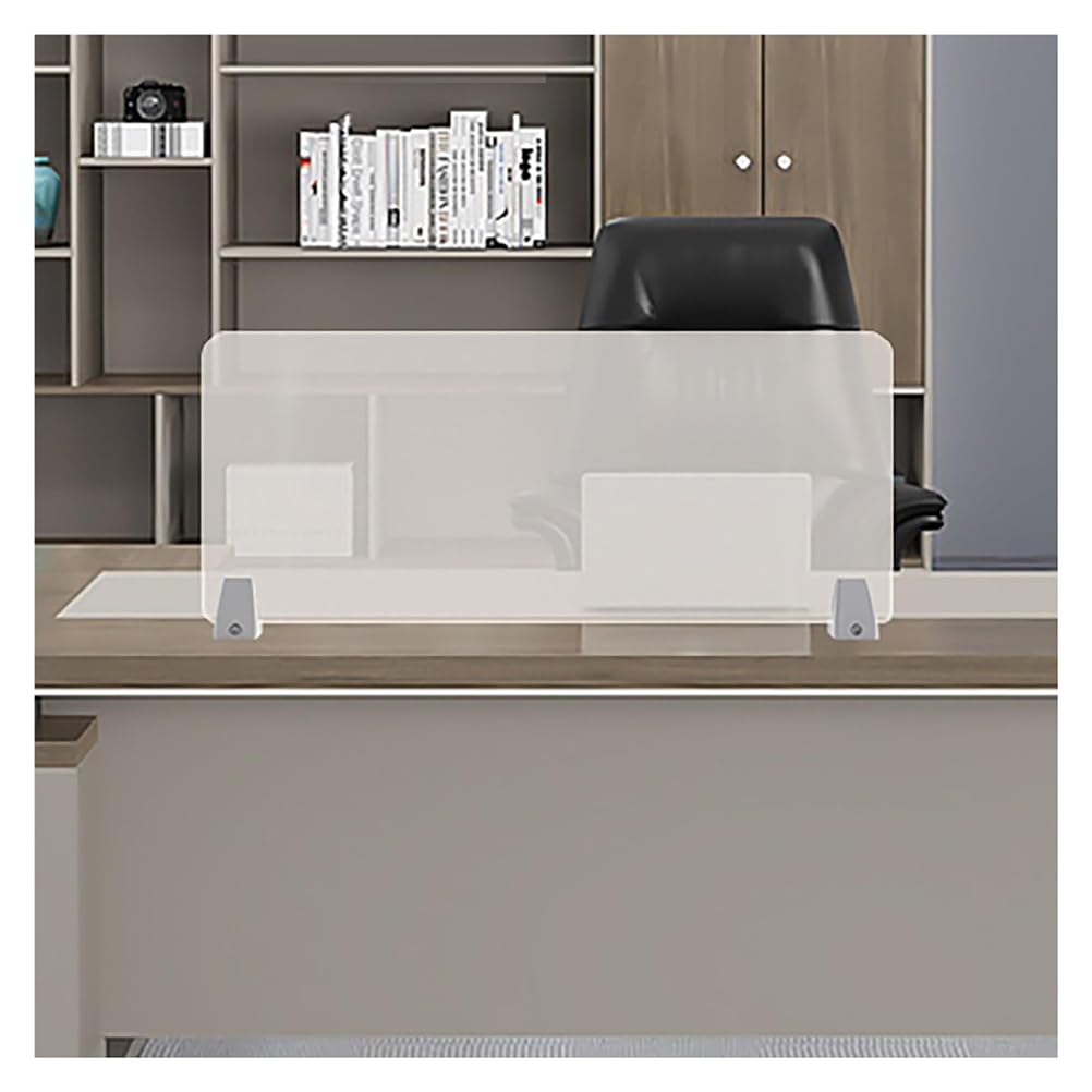 Divisori da scrivania da 2 pezzi, Lavagnetta con morsetto in acrilico satinato, Protezioni per la privacy autoportanti acustiche 60x30 cm, Pannello per cubicoli portatile per scrivania, per bancone
