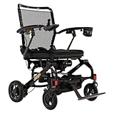 Pride® Mobility Jazzy® Carbon 27 Folding Travel Power Chair - 300 lb. Weight Capacity, 3.7 mph, Lightweight Foldable Electric Wheelchair for Travel – 12Ah Airline-Approved Battery (Black Cherry (Red))