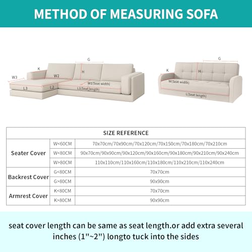 DeepDream Wasserdicht Sofa Überzug Chenille Sofabezug, Kratzfest Hund Katze Sofaschoner, Rutschfester Sofa Cover Couch Überzug 2 3 4 Sitzer für U Form L Form Sektionssofa (Dunkelgrau, 90 * 160cm)