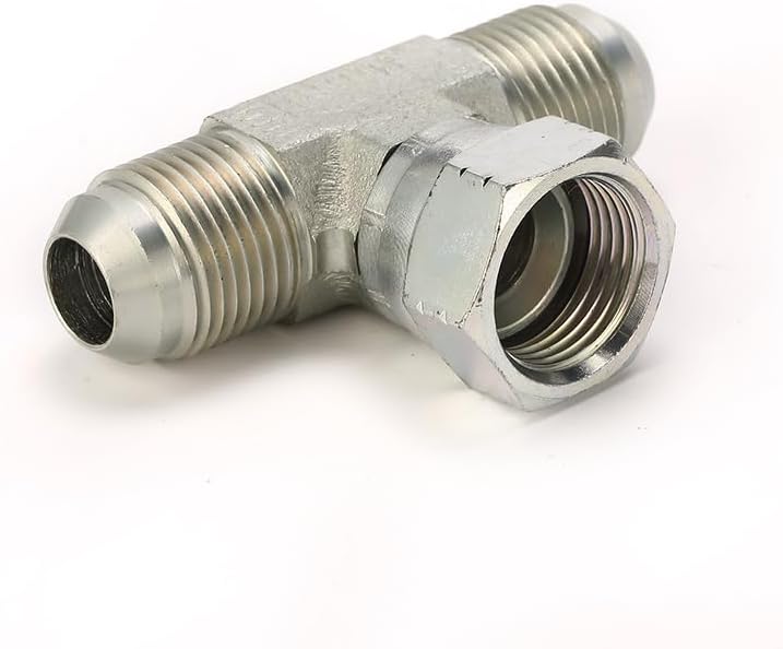 BJ, Hydraulic adapter, Male JIC-Female Swivel JIC-Male JIC branch tee adapter, Carbon steel adapter, 50pcs set (JIC 3/4)