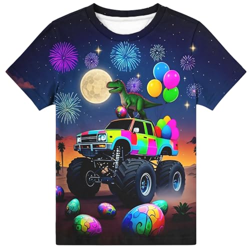 Image of Hgvoetty Boys Girls Graphic T-Shirts Kid 3D Casual Tops Tees for 6-16 Years
