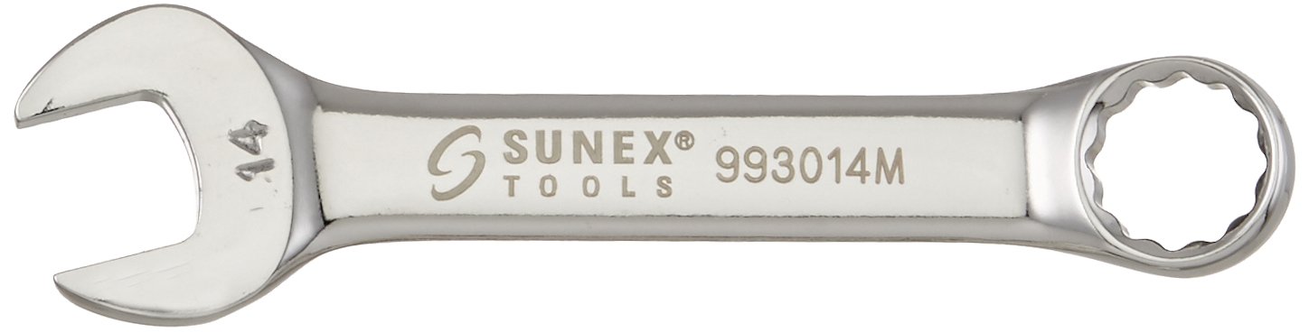 Sunex 993014M 14 mm Fully Polished Stubby Combination Wrench