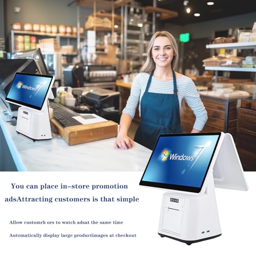 Image of Restaurant POS System with 15.6-Inch Touchscreen - All-in-One Cash Register for Small Business, 8GB RAM 128GB SSD, Retail Store Payment Terminal with Receipt Printer (Single Screen)
