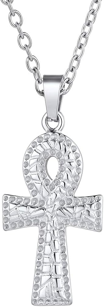 PROSTEEL Stainless Steel Ankh Necklace, Eye of Horus Necklace, Ancient Egyptian Symbol of Protection, Come Gift Box
