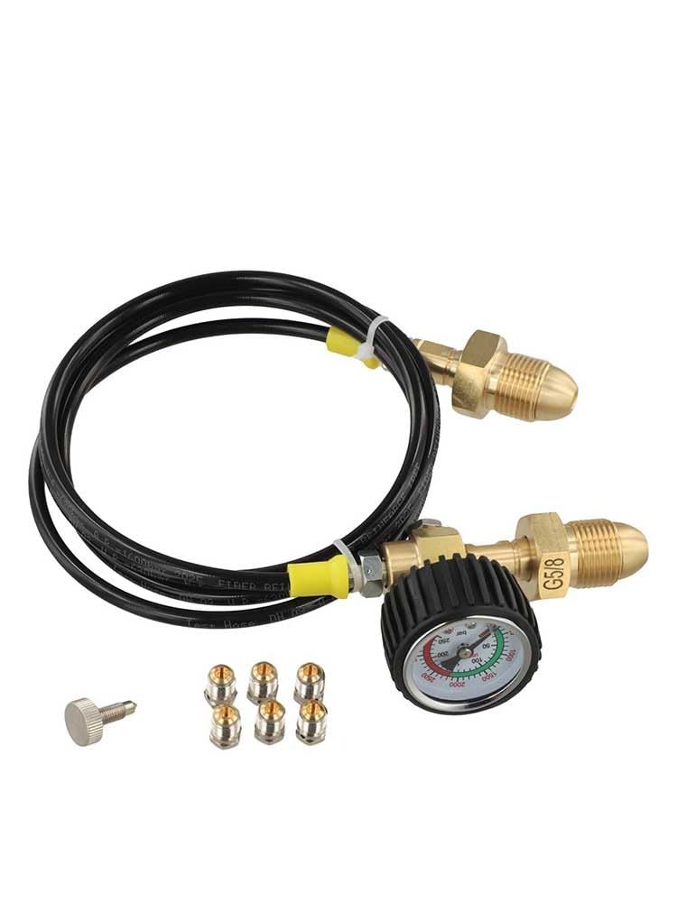 BS 341 - Manguera de recambio de cilindro de argón n.º 3 con conexión G de 5/8 pulgadas para adaptador de transferencia de estación de llenado del Reino Unido, 90 cm
