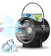 Portable Air Conditioner Fan, Mini Air Conditioner Cooling Fan, Desktop Double Spray Humidifier w...