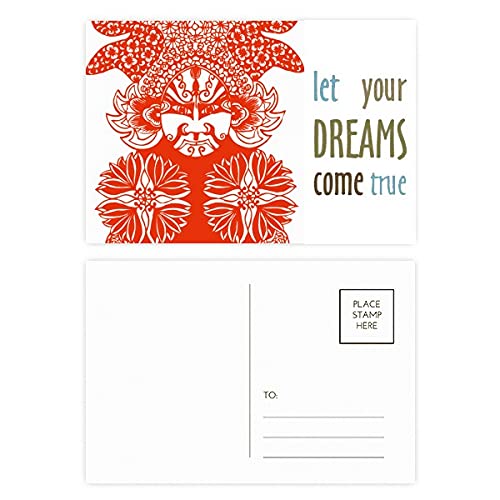 Cartes postales de l'Opéra de Pékin en papier idée cadeau Dream Come True x20