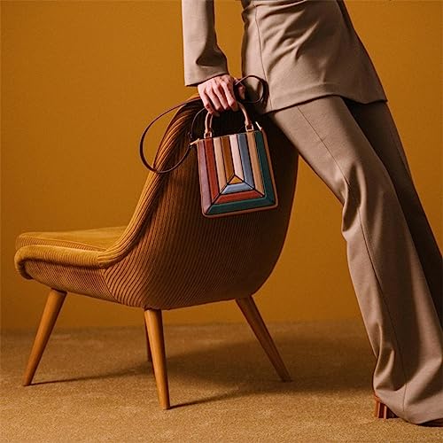 Multicolor Leather Tote and Crossbody Bag for Women with Detachable Strap
