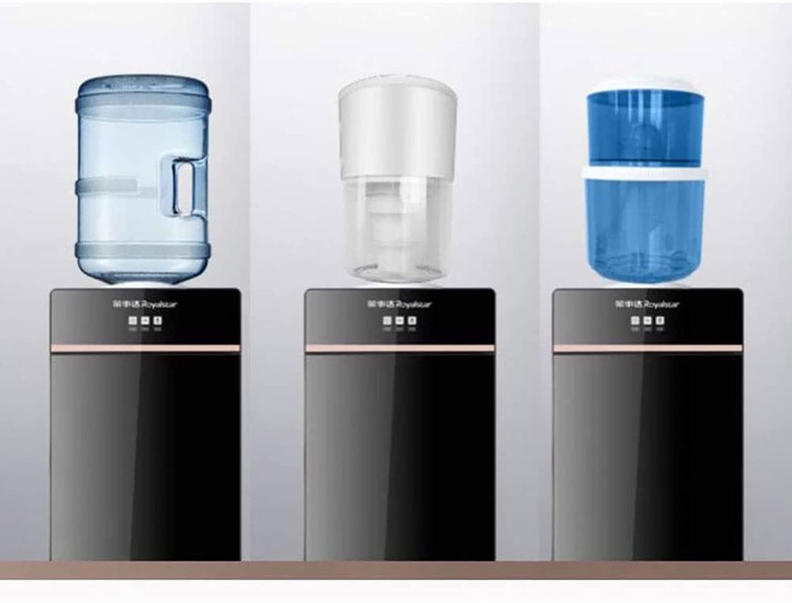 Distributore d'Acqua da Terra, Doppio Controllo della Temperatura Anti-Secco, Design con Blocco di Sicurezza per Bambini, Raffreddamento Automatico, Dispenser Acqua per casa/uffici