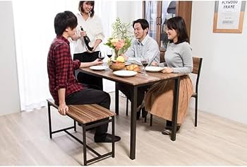 4人掛けダイニングセット テーブル+チェア4脚 木製 幅110cm ブラウン 4人掛けダイニングセット テーブル+チェア4脚 木製 幅110cm ブラウン