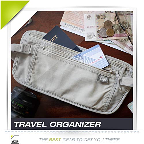 lewis n clark rfid blocking money belt travel pouch waist stash  credit card id passport holder for women amp men
