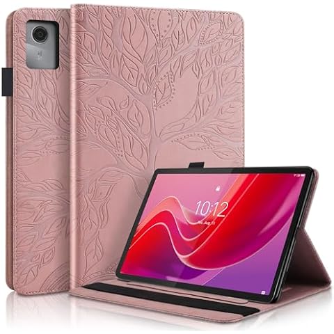 TIPOYOROO Case for Lenovo Tab M11/ Tab K11 LTE 11 Inch 2024 (TB330FU) PU Leather Protective Case Lightweight Flip Stand with Elastic Band & Card Holder for Lenovo Tab M11- Rose Gold Cover