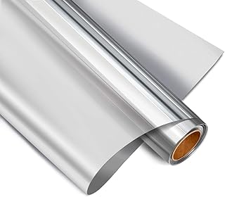 HIDBEA One Way Window Film Privacy, Heat Control Mirror Reflective Daytime UV Sun Block House Window Tint, Anti Glare Static Cling Glass Tinting for Home and Office (Silver, 44.5×200cm)