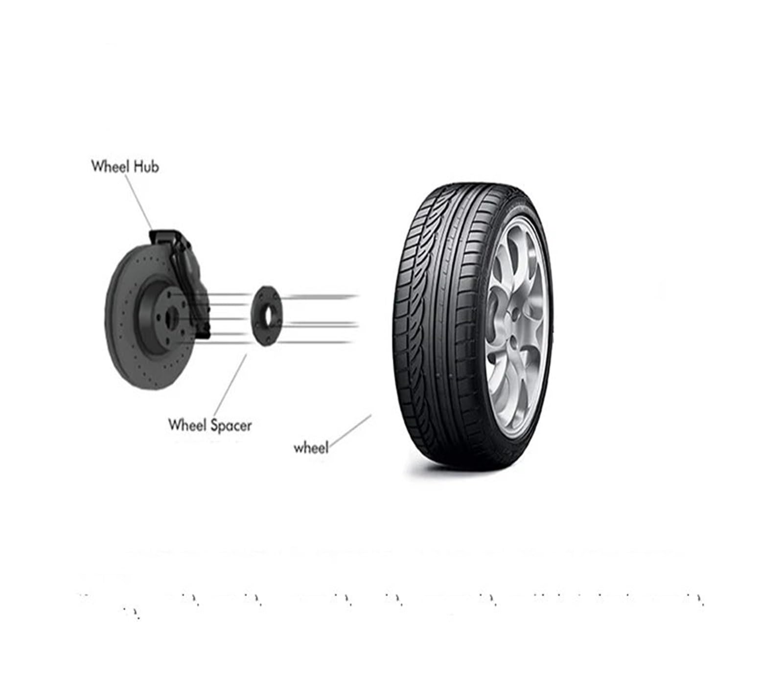 distanziali auto Auto Per VW 3/5/8/12/15/20mm | Colore: adattatori per ruote/spaziatura/guarnizione ruota neri(2PCS 20MM Spacers)