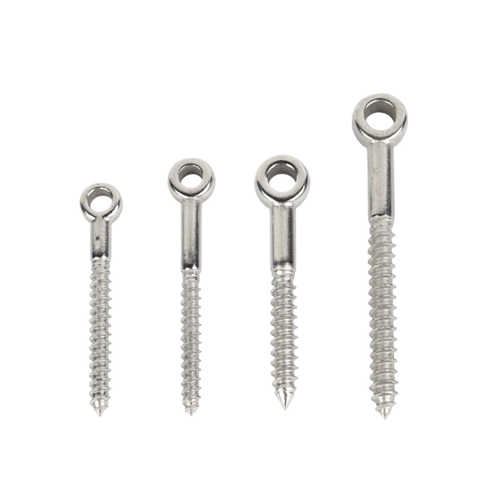 Cancamos Metalicos Tornillos con forma de ojo de acero inoxidable 316 M4/M5/M6/M8/M10, terminales de madera, ganchos de ojal(M6X60,16pcs)