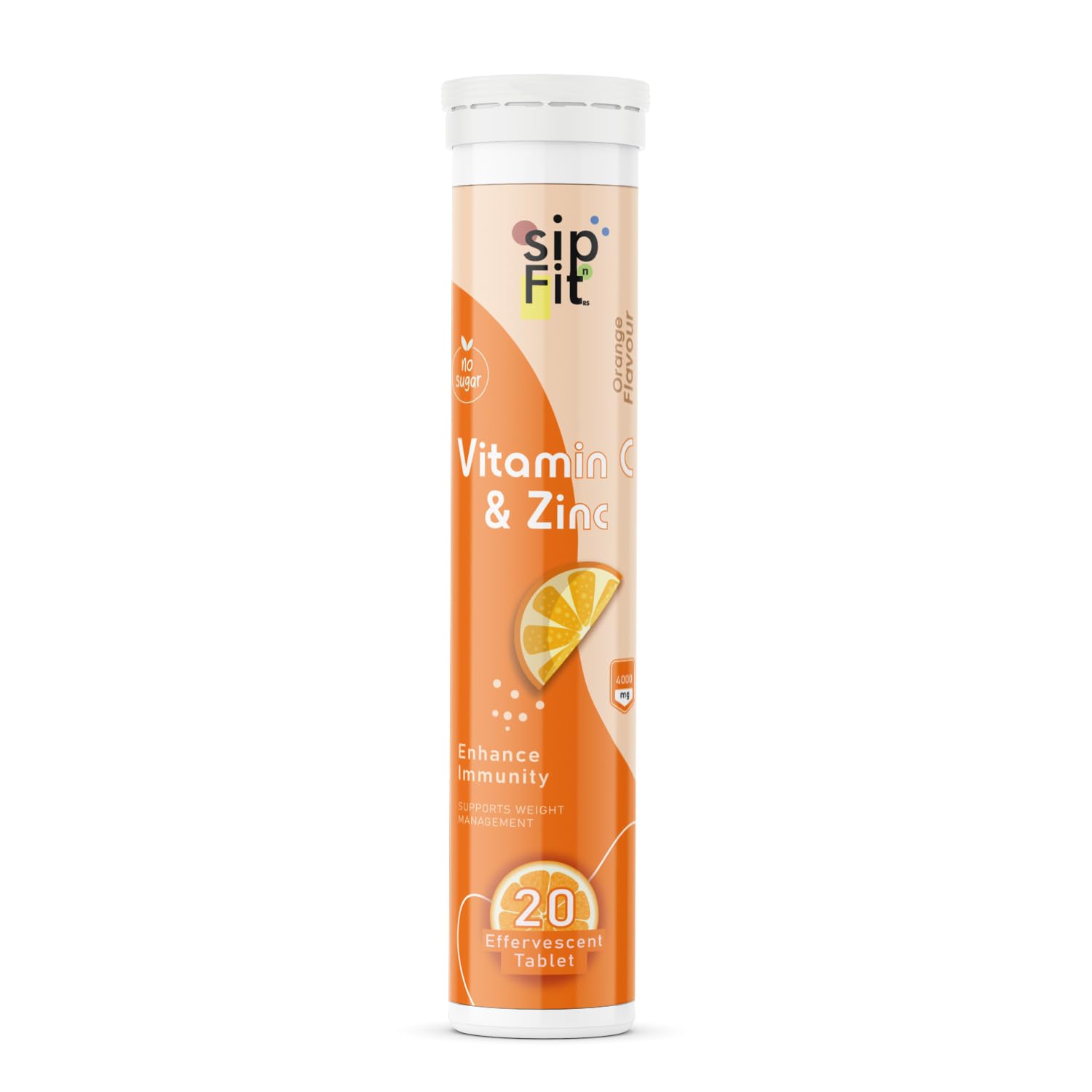 SipnFit Vitamin C and Zinc Effervescent Tablets, 4000mg, Immunity Booster, 20 Count-picture-30