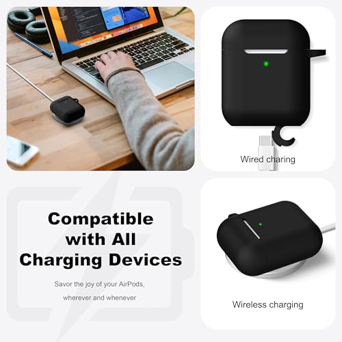 image for R-fun Compatible with AirPods Case Cover, Soft Silicone Protective Cov