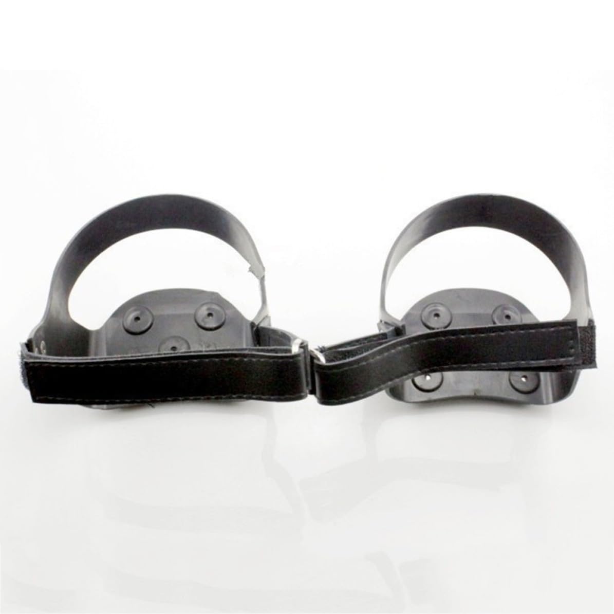 Ramponi Ghiaccio per Scarpe 5 Denti Silicone Nero Taglia l 39-42 | Acciaio Trattato a Caldo, Striscia Riflettente, per Trekking e Alpinismo