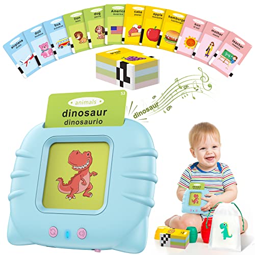 Image of Bilingual Spanish English, Uladis ABC Learning Flash Cards for Toddlers 2-5 Year Old Boys and Girls, Speech Therapy Toys, Autism Sensory Toys, Educational Learning Talking Flash Cards 385 Sight Words