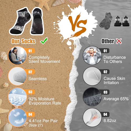 Image of RANDY SUN Barefoot Quick-Dry Sand Beach Socks, Breathable Seamless Yoga Sock With TPE Sole