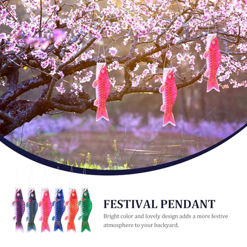 Banderas japonesas de carpa decorativas de seda para terrazas y barbacoas 8