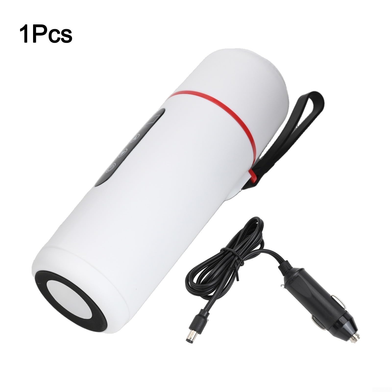 Hervidor eléctrico de viaje, 500 ml, LCD, 12 V/24 V, color blanco