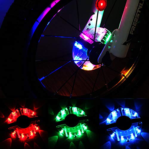 MCJS 2 Pack led Bike Wheel Lights Waterproof Bicycle Spoke Lights, Bright Rechargeable Bike tire Lights Cycling Safety Warning Tire Strip Light Bike Accessories for Kids Adults Night Riding