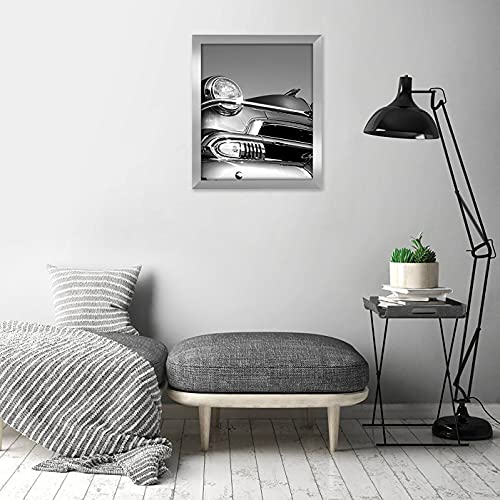 Americanflat 18x24 Poster Frame with Polished Plexiglass - Silver Picture Frame - Wide Photo Frames Made of Engineered Wood for Vertical or Horizontal Wall Display - Epic Collection - Silver